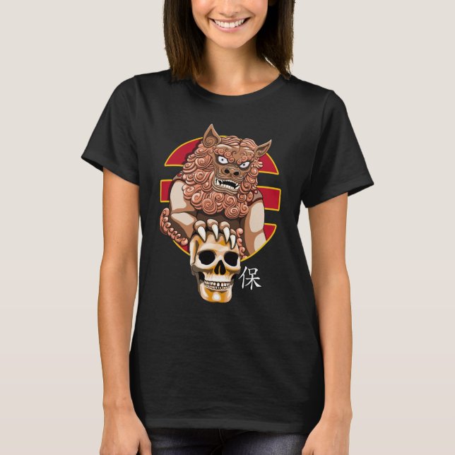 Camiseta Guardián de leones chino - Perro Foo (Anverso)