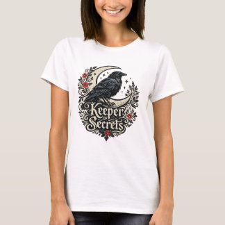 Camiseta Guardián de Secretos Raven Moon Gothic Cottagecore
