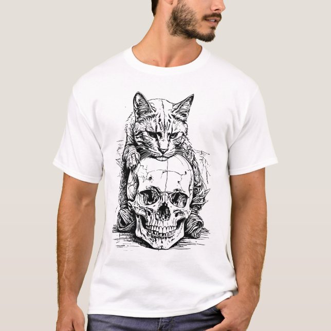 Camiseta Guardián del cráneo: El reino de un gato oscuro (Anverso)