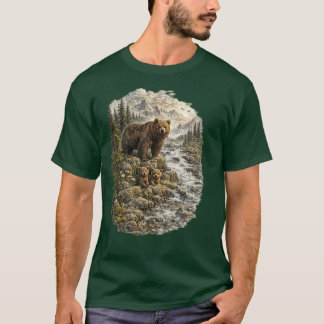 Camiseta Guardianes de la Montaña – Familia de osos grizzly