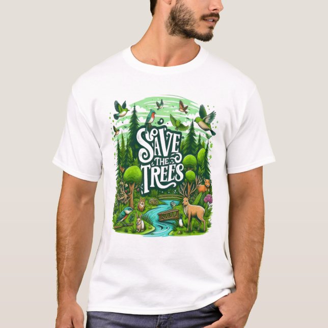 Camiseta Guardianes del bosque: Salven nuestros árboles (Anverso)
