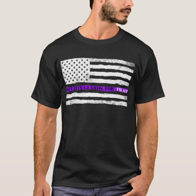 Camiseta Guardias De Seguridad De Línea Púrpura Delgada Par (Anverso)