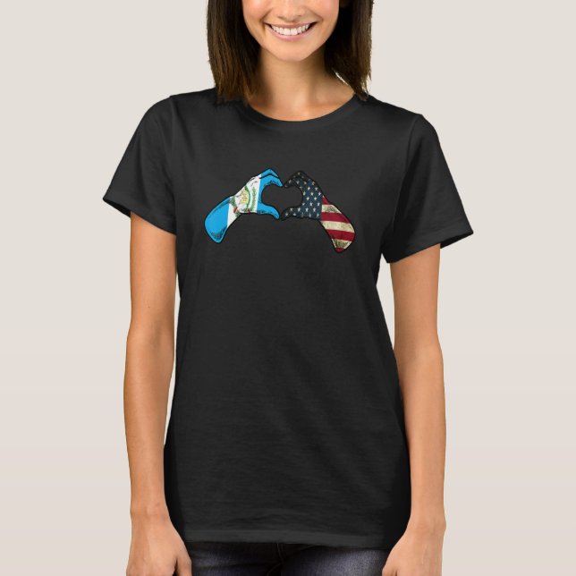 Camiseta Guatemala American USA Flag  USA Guatemalan Heart (Anverso)