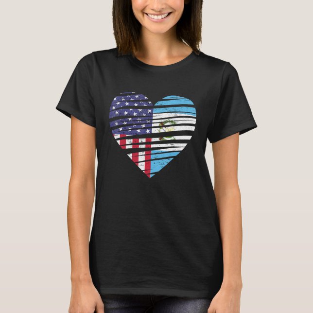 Camiseta Guatemala Americano Crecer Corazón EEUU Patriot He (Anverso)