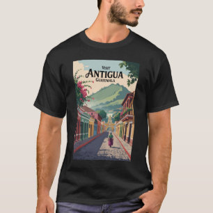 Camiseta Guatemala Antigua cosecha de arte de viajes del Il