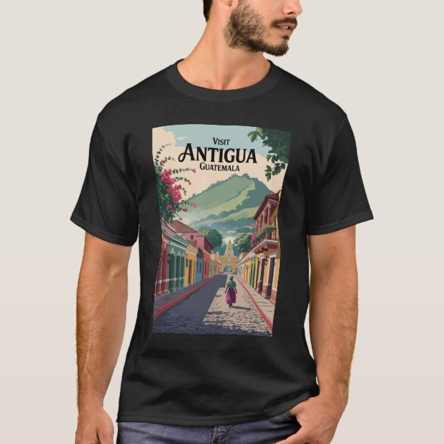 Camiseta Guatemala Antigua cosecha de arte de viajes del Il (Anverso)