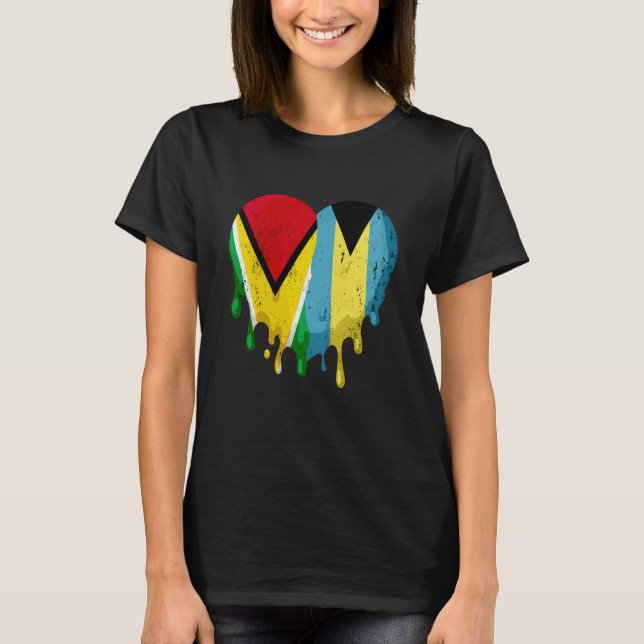 Camiseta Guatemala Bahamas Flag Heart Citizen Grown Patriot (Anverso)