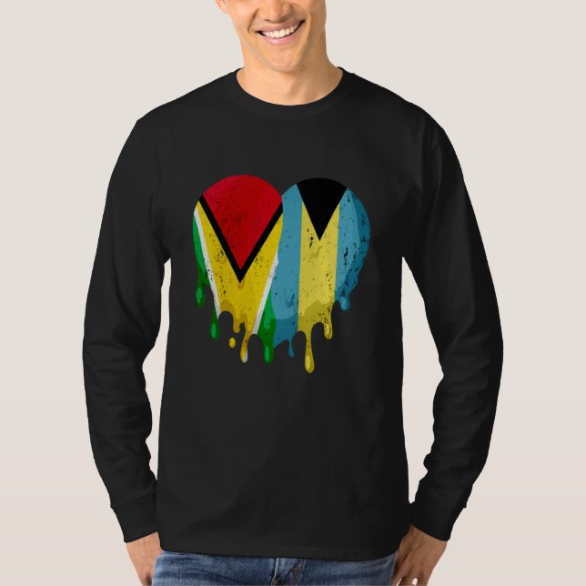 Camiseta Guatemala Bahamas Flag Heart Citizen Grown Patriot (Anverso)