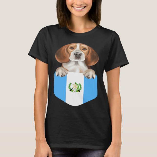 Camiseta Guatemala Flag Beagle Dog In Pocket (Anverso)