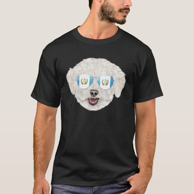 Camiseta Guatemala Flag Bichons Frise Dog Guatemala Pocket (Anverso)