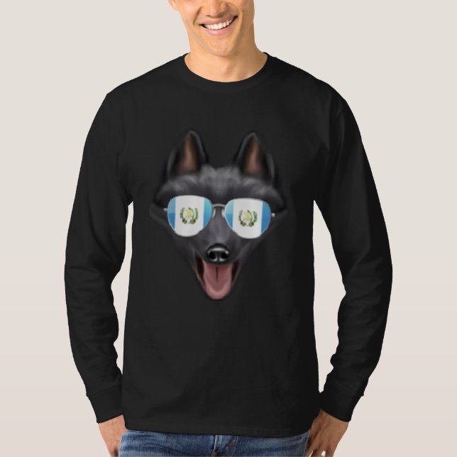 Camiseta Guatemala Flag Schipperke Dog Guatemala Pocket (Anverso)