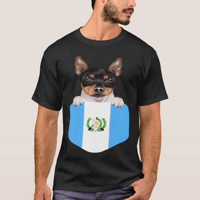 Camiseta Guatemala Flag Toy Fox Terrier Dog In Pocket (Anverso)