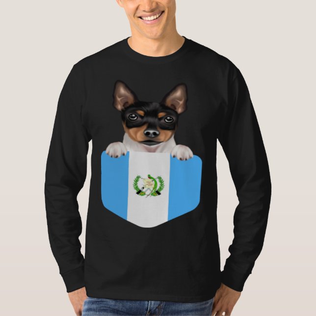 Camiseta Guatemala Flag Toy Fox Terrier Dog In Pocket (Anverso)