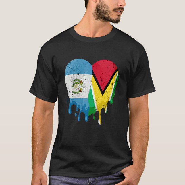 Camiseta Guatemala Guayana Flag Heart Citizen Grown Patriot (Anverso)