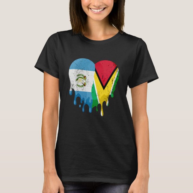 Camiseta Guatemala Guayana Flag Heart Citizen Grown Patriot (Anverso)