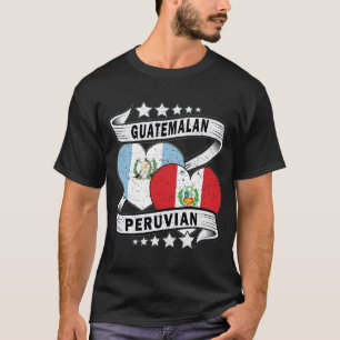 Camiseta Guatemala Perú Bandera mitad guatemalteco mitad pe