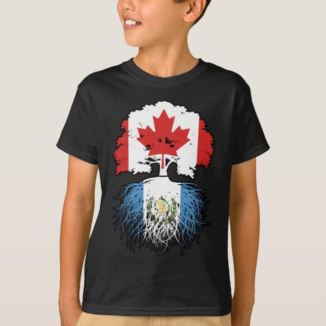 Camiseta Guatemala Raíces de árbol canadiense guatemalteco (Anverso)