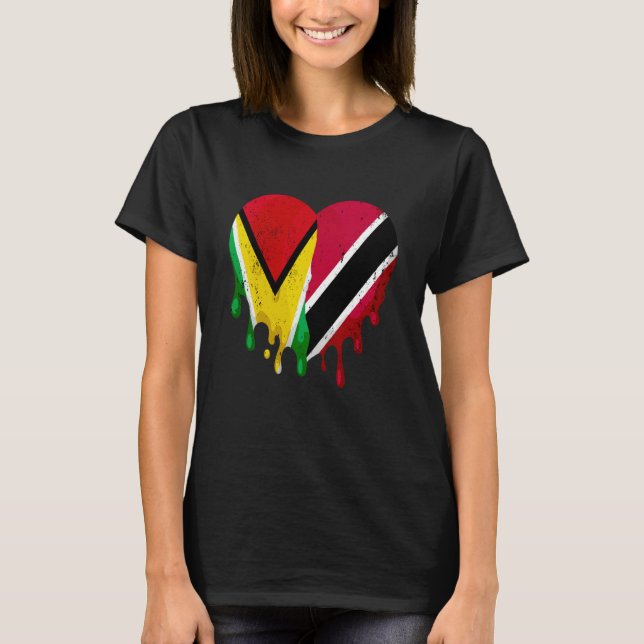 Camiseta Guatemala Trinidad & Tobago Flag Heart Citizen Pat (Anverso)