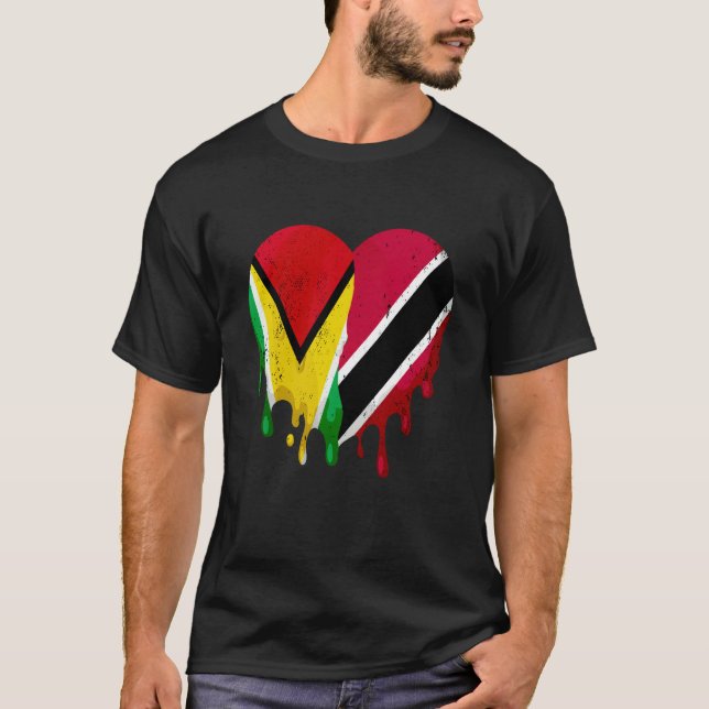 Camiseta Guatemala Trinidad & Tobago Flag Heart Citizen Pat (Anverso)
