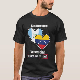 Camiseta Guatemalteco Venezolano Corazón Banderas Qué No Am