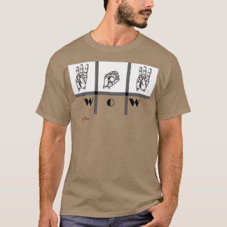 Camiseta Guau de arte de lenguaje de Rótulo