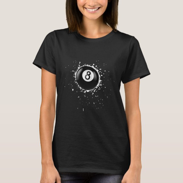 Camiseta Guay 8-ball Ocho Pool Billiards Paint Splatter Ei (Anverso)