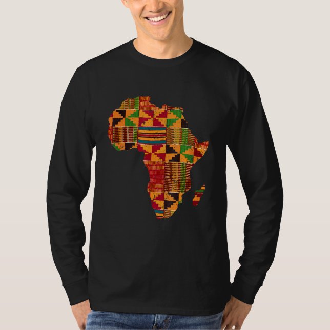 Camiseta Guay Africa Map Kente Cloth For Men Women African (Anverso)