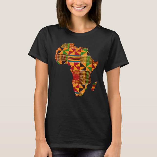 Camiseta Guay Africa Map Kente Cloth For Men Women African (Anverso)