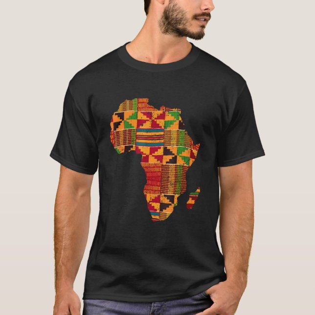 Camiseta Guay Africa Map Kente Cloth For Men Women African (Anverso)
