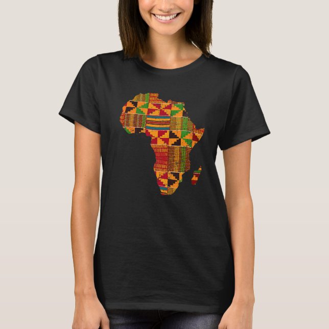 Camiseta Guay Africa Map Kente Cloth For Men Women African (Anverso)
