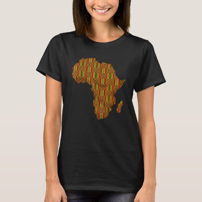 Camiseta Guay Africa Map Kente Cloth Gift Para Hombres Muje (Anverso)