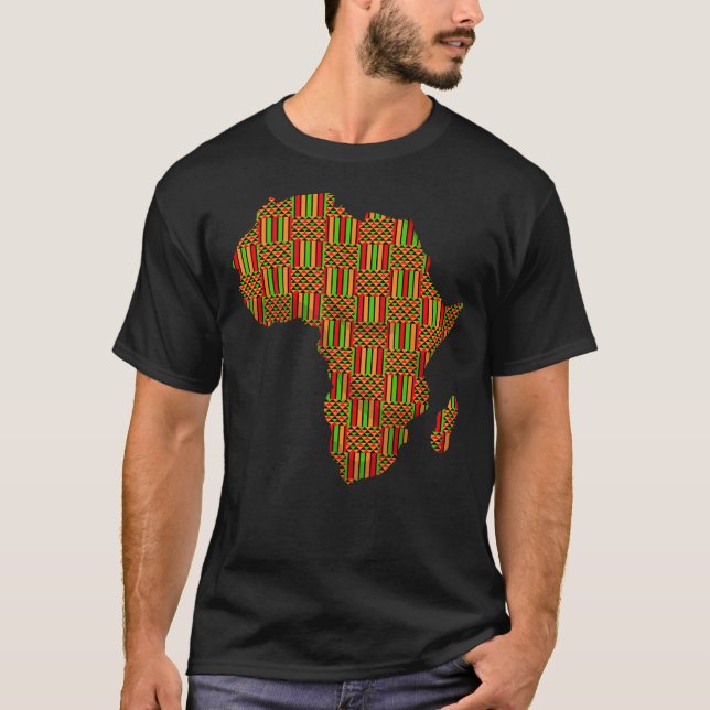 Camiseta Guay Africa Map Kente Cloth Gift Para Hombres Muje (Anverso)