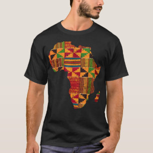 Camiseta Guay Africa Map Kente Cloth Gift Para Hombres Muje