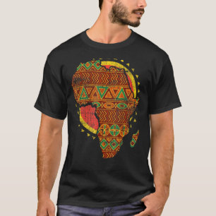 Camiseta Guay Africa Map Kente Cloth Graphic For African