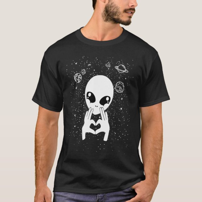 Camiseta Guay Alien amigo comunicándose con Love Alien UF (Anverso)