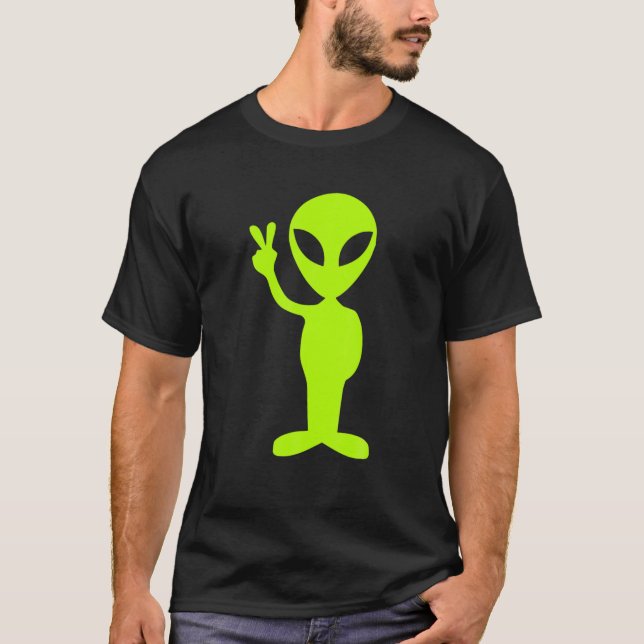Camiseta Guay Alien Peace Sign Space Man Fun Galaxy Explore (Anverso)