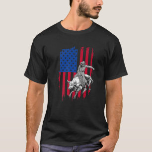 Camiseta Guay American Rodeo Bull Rider Design Hombres Muje