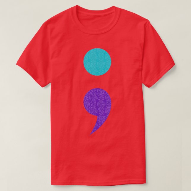 Camiseta Guay Arte De Semicolón Rótulo Para La Prevención D (Diseño del anverso)