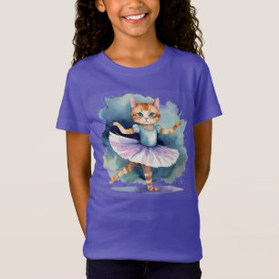 Camiseta Guay Ballerina Dancing Cat Kitten Fun Watercolor