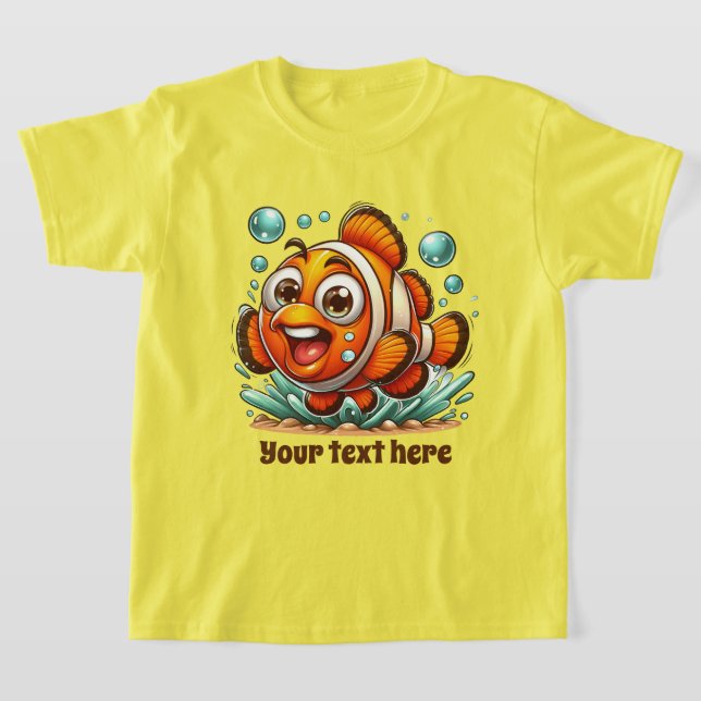 Camiseta Guay Beach agrega texto unisex peces para niños (Distribución)