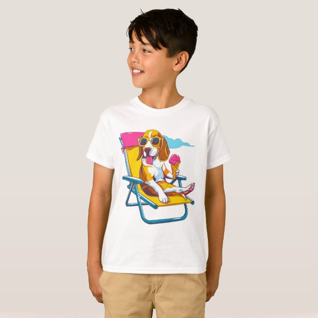 Camiseta Guay Beagle Summer Vibes | Divertidos niños (Anverso completo)