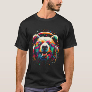 Camiseta Guay Bear Auriculares Música Navidades de arte Cum