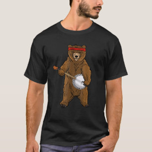 Camiseta Guay Bear Jugando Banjo Bluegrass Funny Musisico F