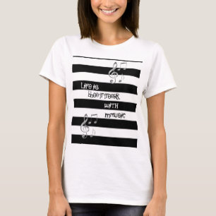 Camiseta Guay Beautiful Bleck-White Music