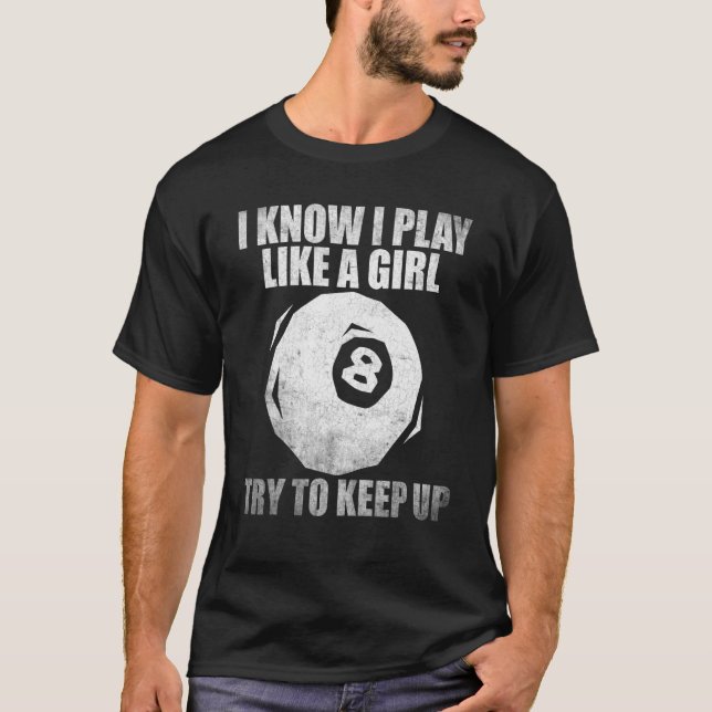Camiseta Guay Billiards For Women Chica Pool Player 8 Ball  (Anverso)