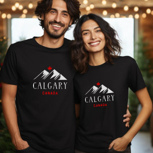 Camiseta Guay Calgary Canada Mountains Maple Leaf Dark