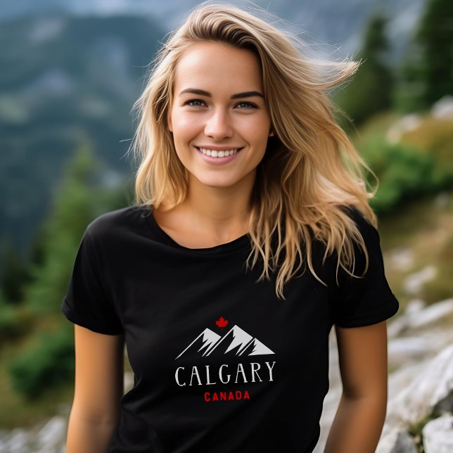 Camiseta Guay Calgary Canada Mountains Maple Leaf Dark (Subido por el creador)