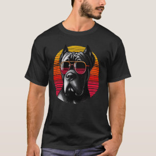 Camiseta Guay Cane Corso Dog Vintage Retro Sunset Sunglasse
