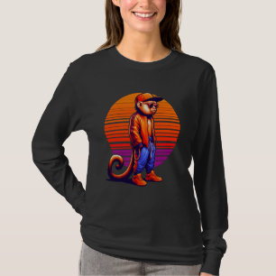 Camiseta Guay Capuchin Monkey Moderno Estilo Urbano Sunset