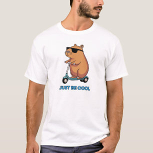 Camiseta Guay Capybara Scooter Ride - Funny Chill Vibes Tee
